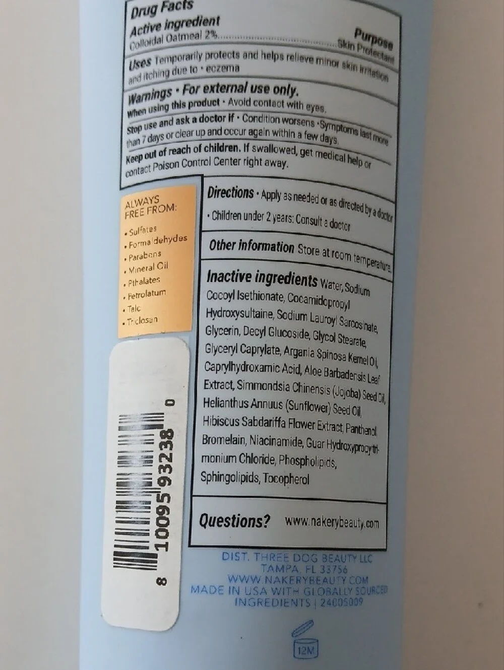 Nakery Beauty Eczema Relief Soothing Wash - 295ml